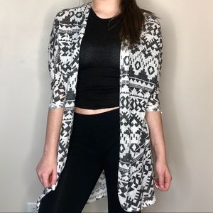 White and Grey Aztec Cardigan